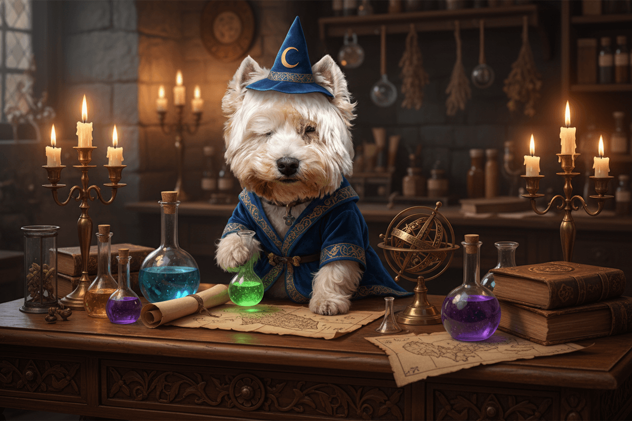 Alchemist pet portrait template
