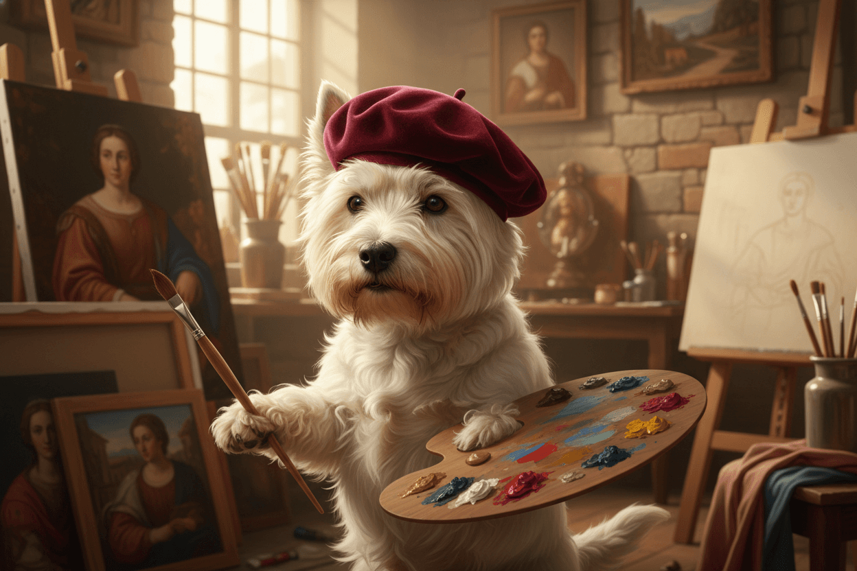 Painter pet portrait template
